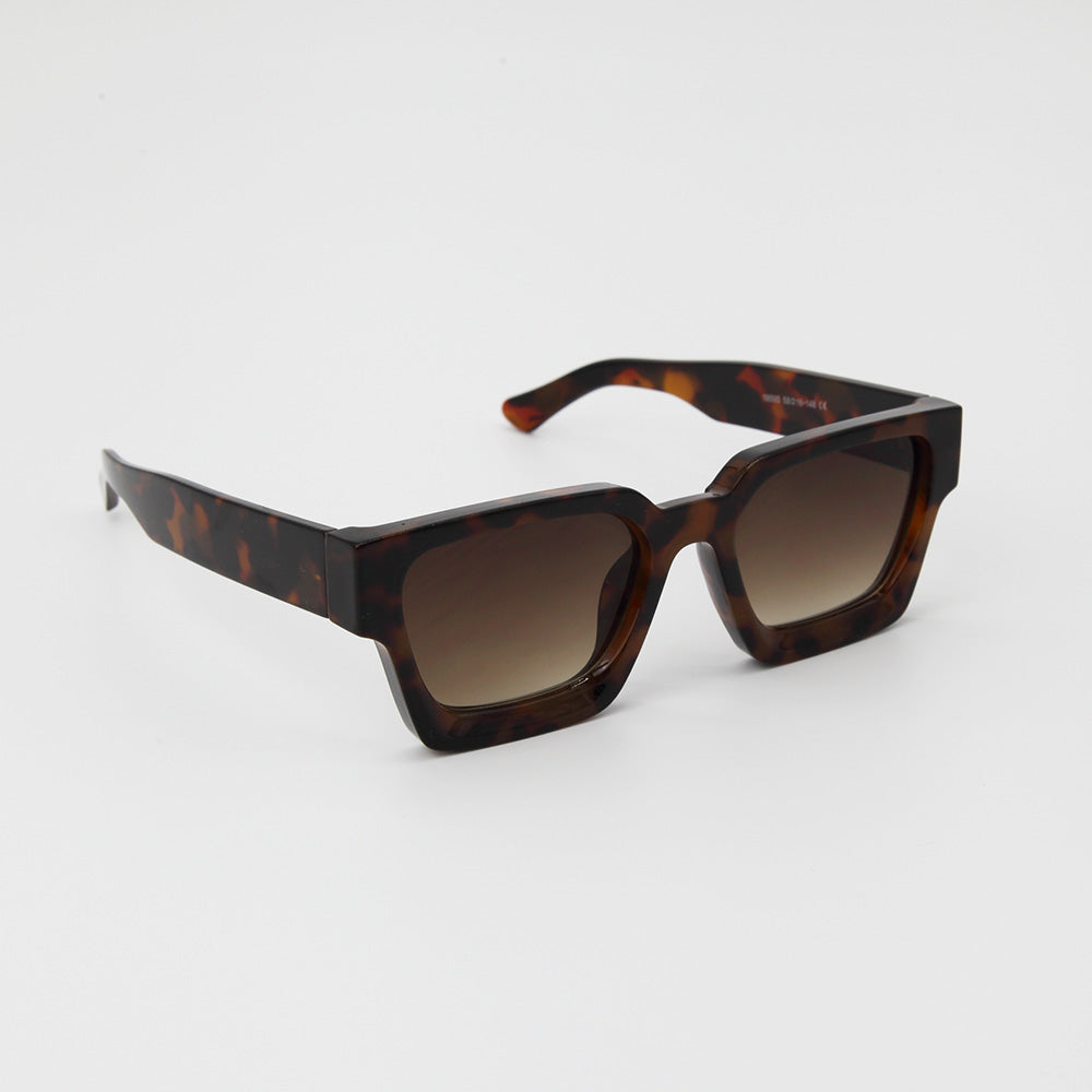 Emery Small Square Frame Sunglasses in Brown Tort