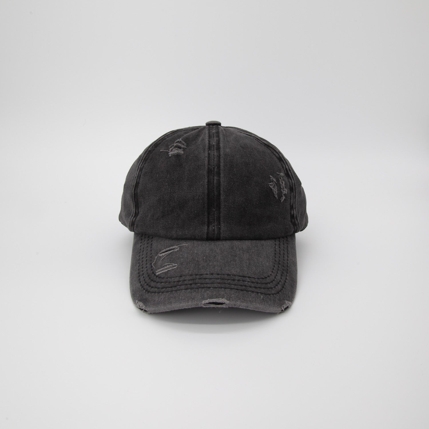 Riley Distressed Washed Baseball Cap in Black – Harlow & Lloyd display picture 1