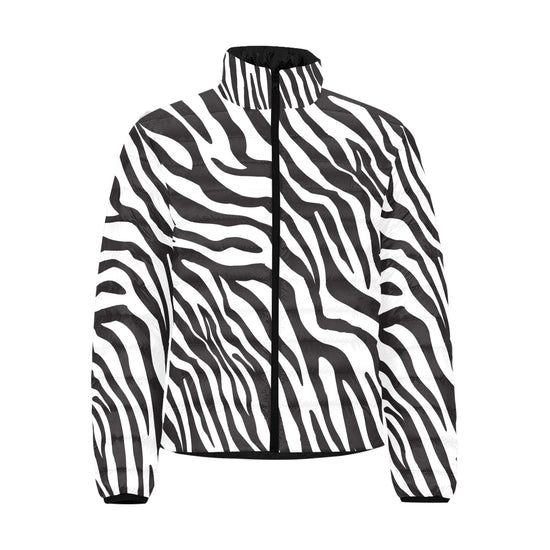 Zebra Print Mens Lightweight Puffer Jacket