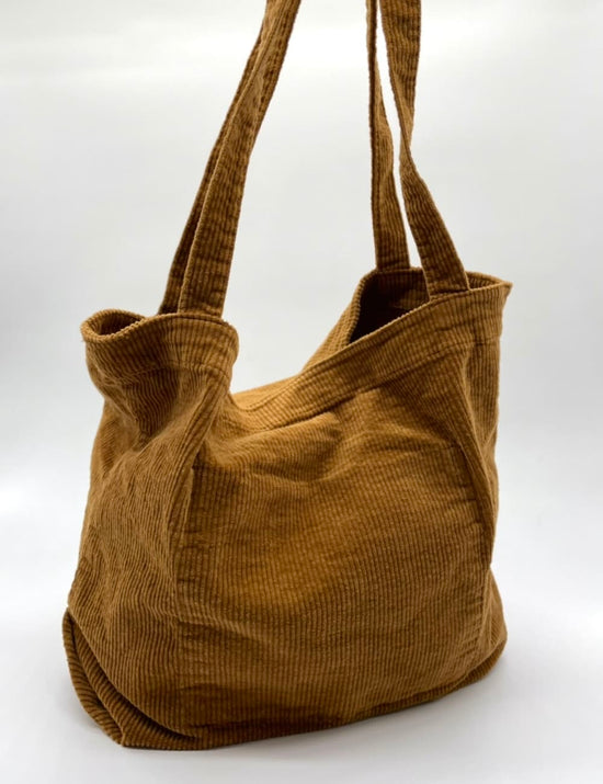 Brown Corduroy Tote Bag