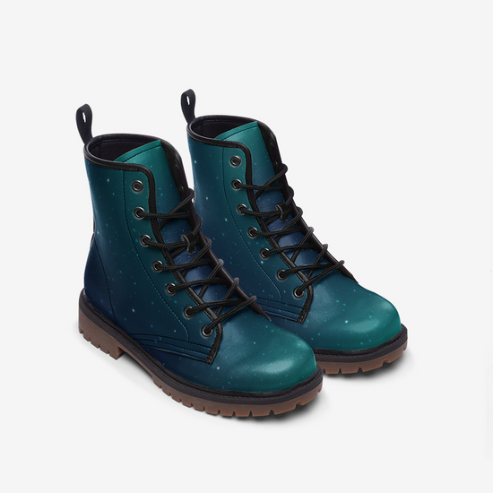 Green Galaxy Lace Up Boots