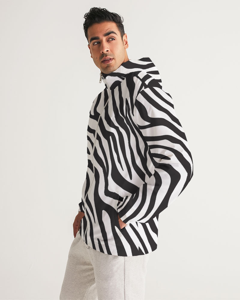 Zebra Print Men's Windbreaker - Rain Jacket Waterproof – Harlow