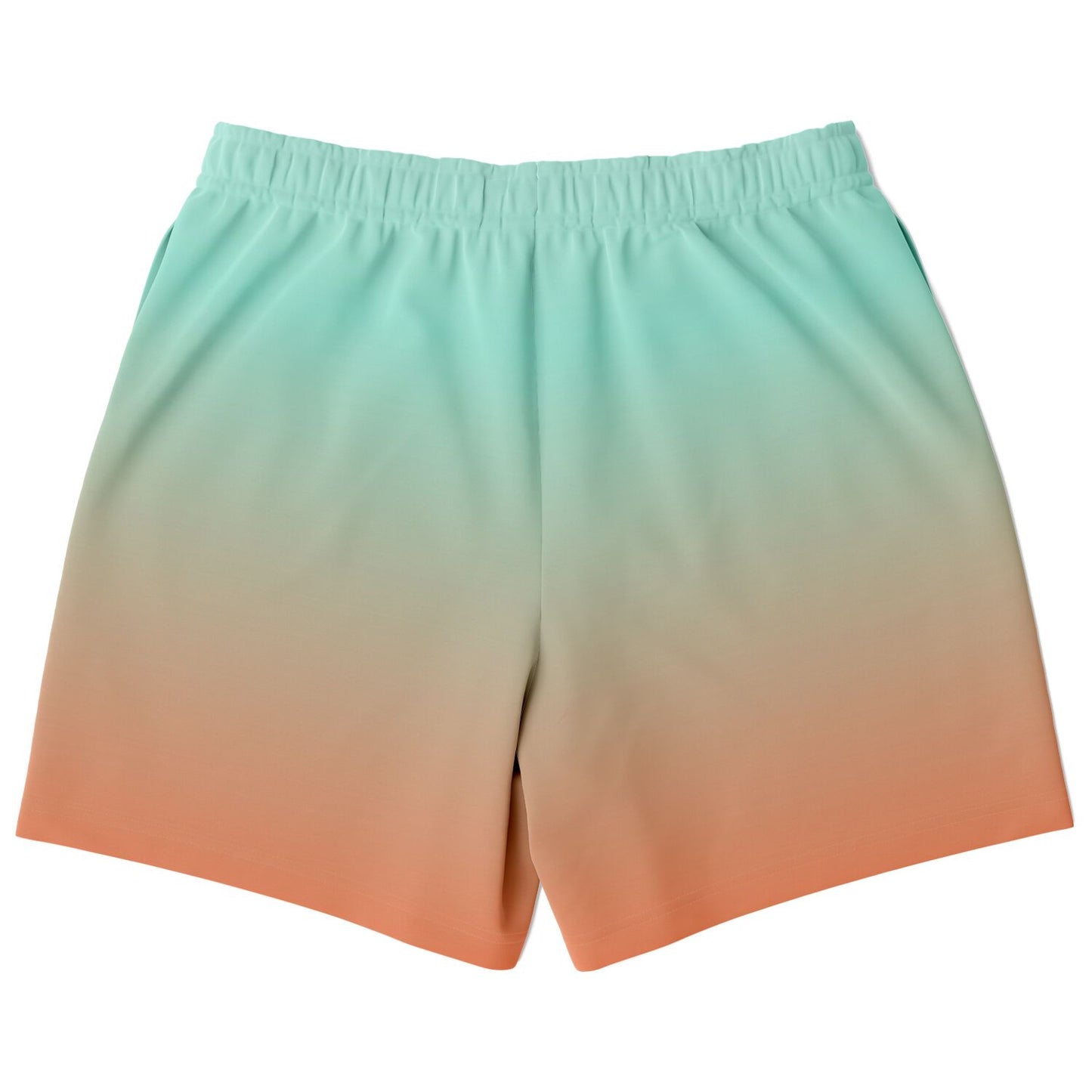 Green Orange Color Fade Fleece Shorts