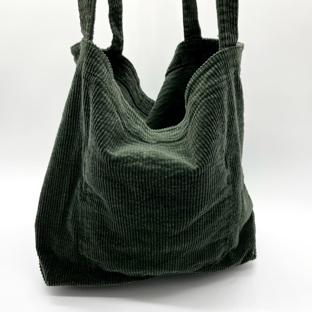 Dark Green Corduroy Tote Bag – Harlow Lloyd - Main Image