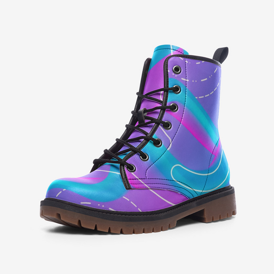 Abstract Fluid Lace Up Boots