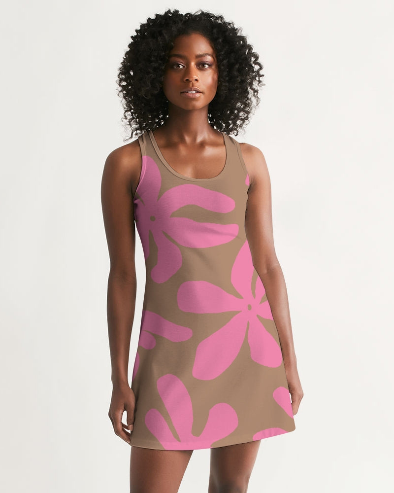 pink racerback dress Women's Pink Racerback Sleeveless Golf Dress with Shorts