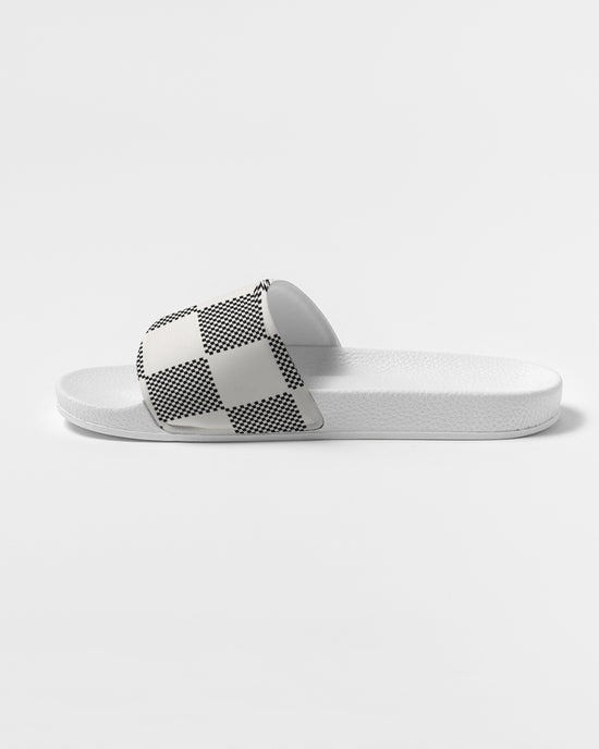 Black & Cream Check Men's Slide Sandals