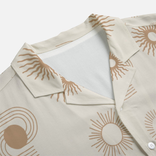 Men's Sun Print Rayon Short Sleeve Shirt