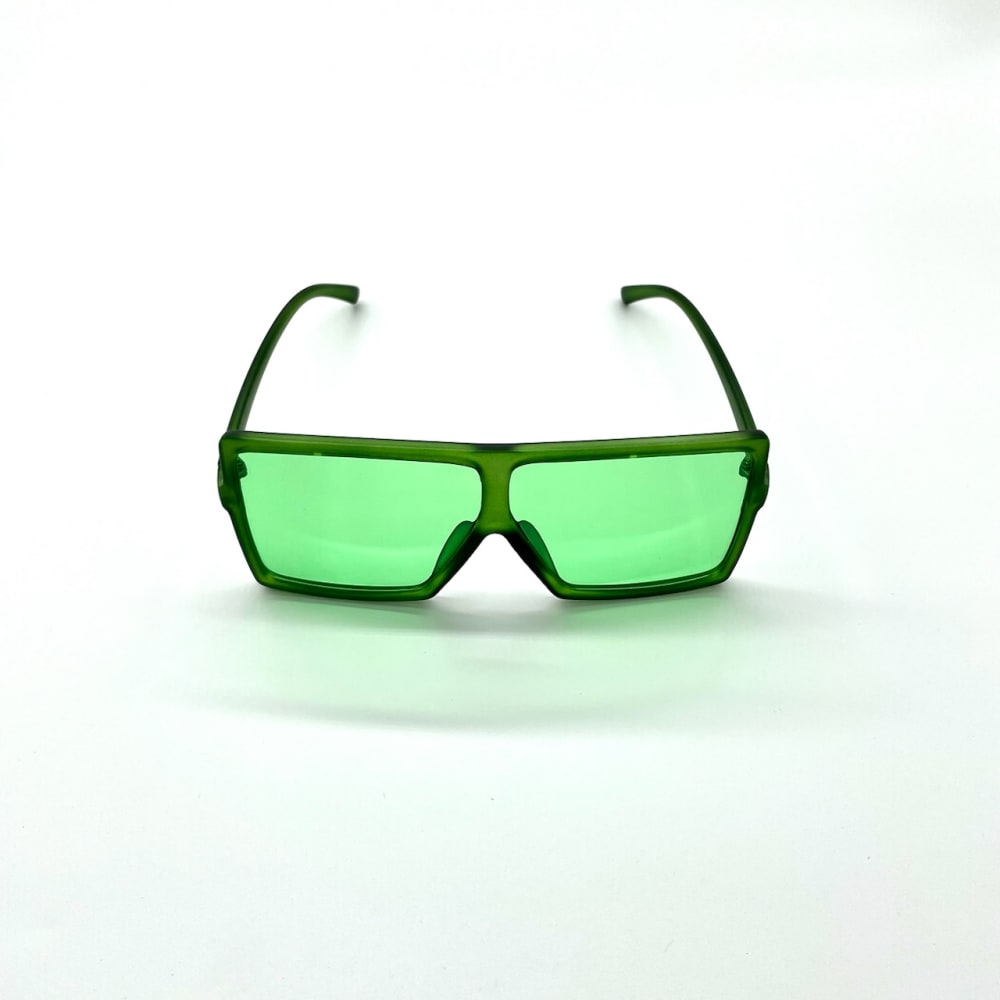 Stella Oversized Fashion Square Sunglasses in Green