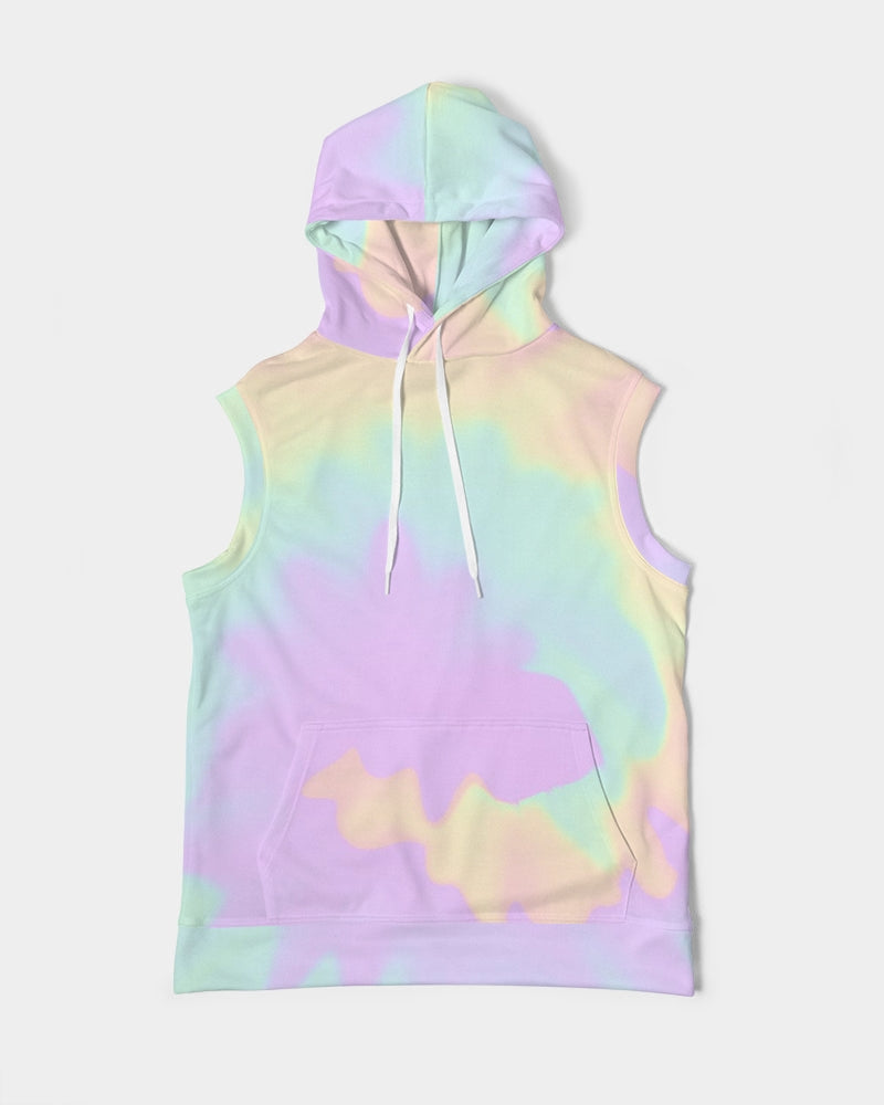 Lilac Mint Tie Dye Men's Premium Heavyweight Sleeveless Hoodie