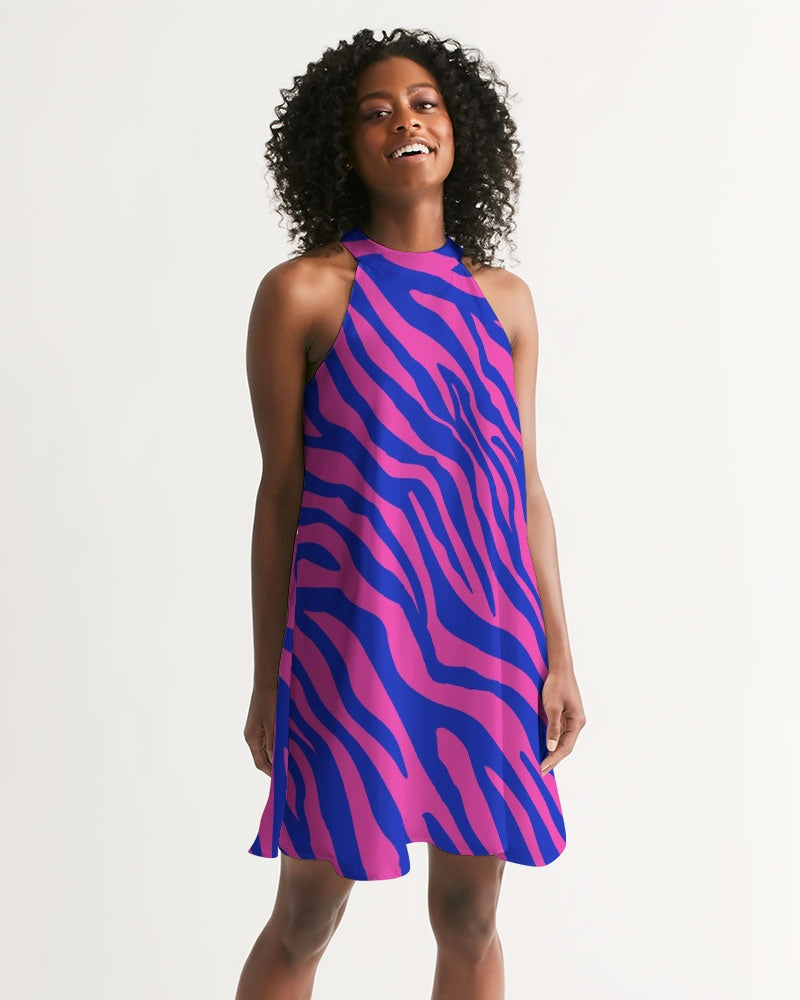 Electric Zebra Women's Halter Dress XS