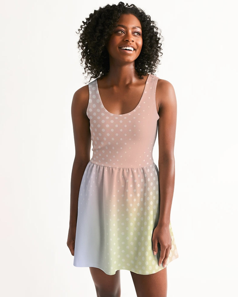 scoop neck skater dress Double X Back Shimmer Two Tier Fit and Flare Dress junior / 6 / light-blue