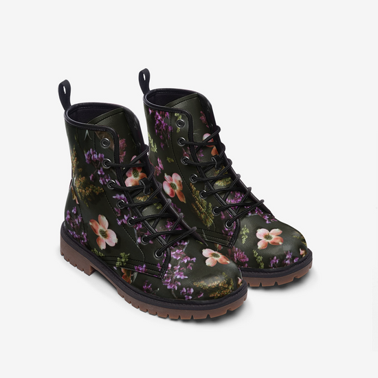 Floral Burst Lace Up Boots
