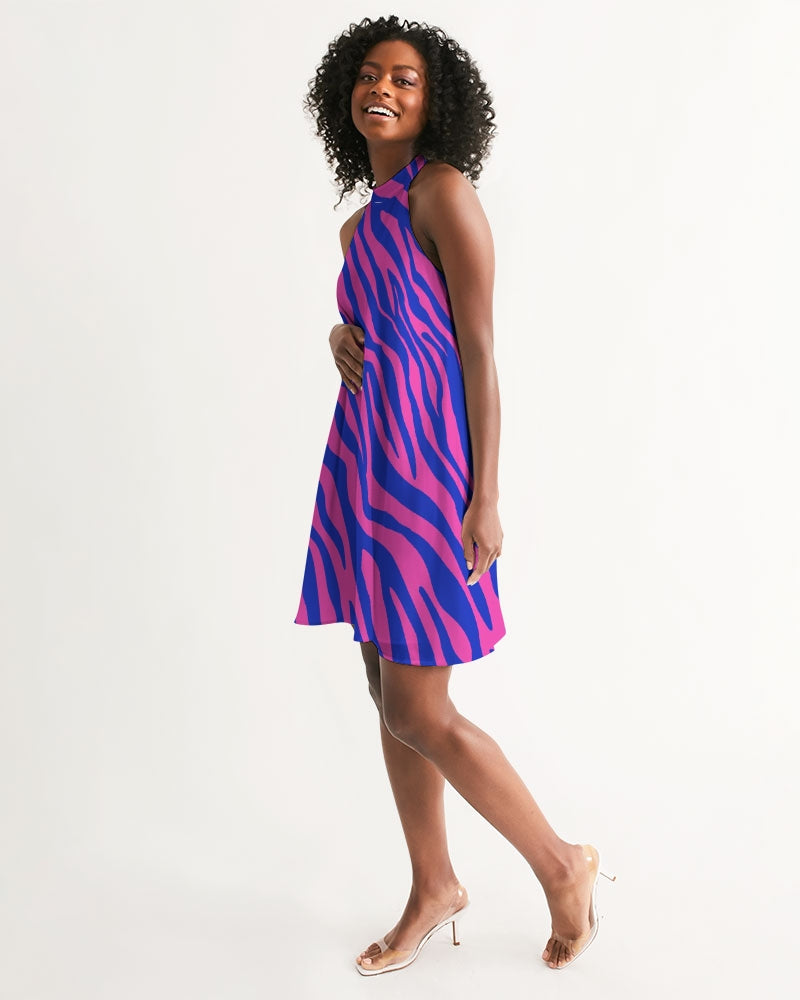 Electric Zebra Women's Halter Dress – Harlow & Lloyd
