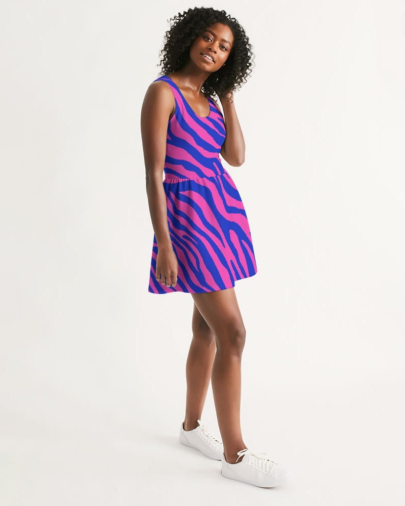 zebra skater dress Zebra Print Skater Dress: Asymmetrical Party Dress