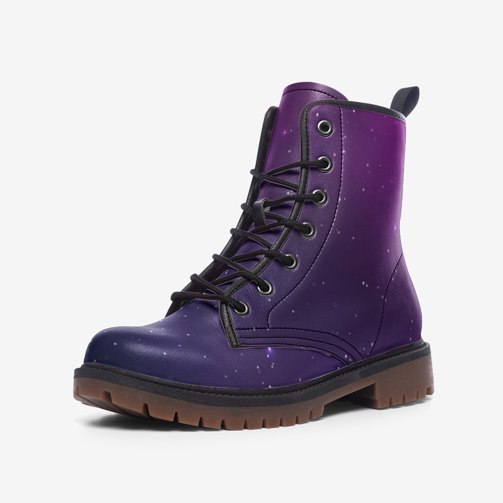 Purple Galaxy Lace Up Boots