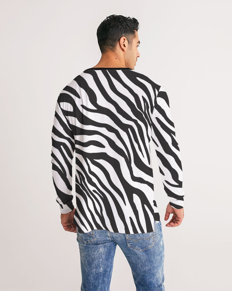 Zebra Print Men's Long Sleeve T Shirt