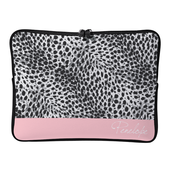 Personalized Laptop Sleeve - Pink & Leopard Print