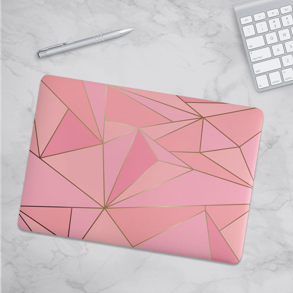 Macbook Hard Shell Case - Pink & Gold Geometric