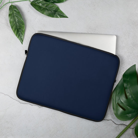 Personalized Laptop Sleeve - Navy with Faux Fur Lining