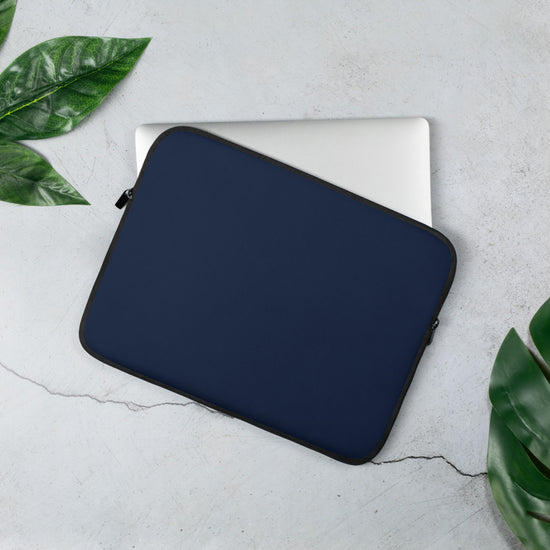 Personalized Laptop Sleeve - Navy with Faux Fur Lining