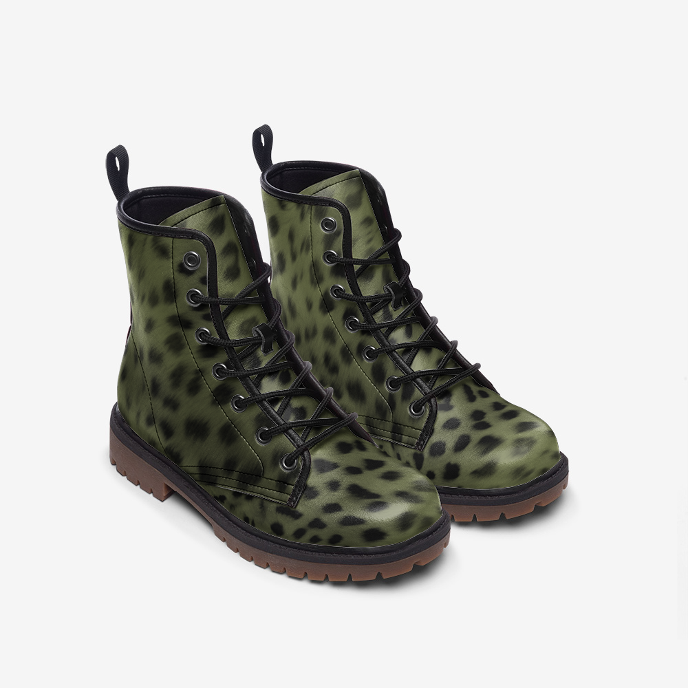 Animal print combat boots sales