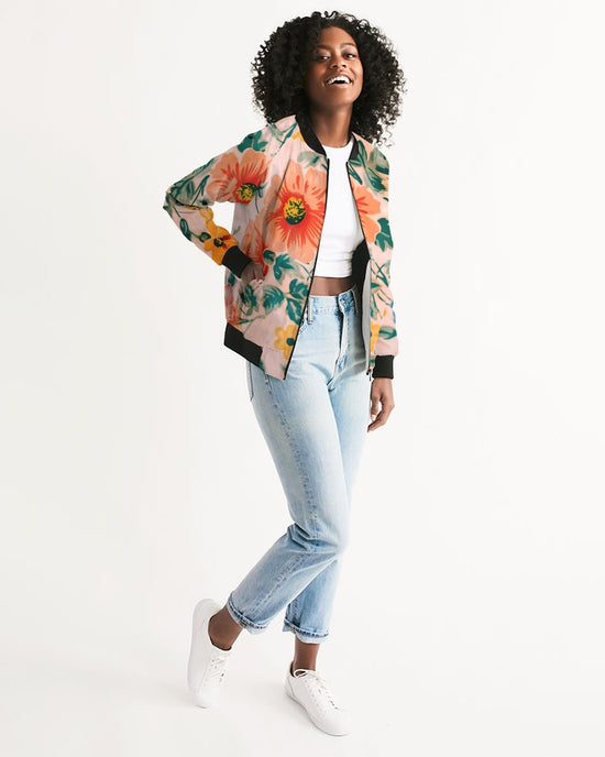 Peach Flowers Women's Bomber Jacket