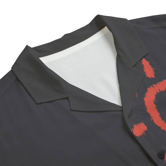 Red Symbolism Rayon Short Sleeve Shirt