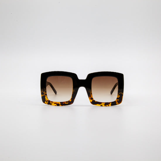 Aubrey Large Frame Sunglasses in Black Leopard