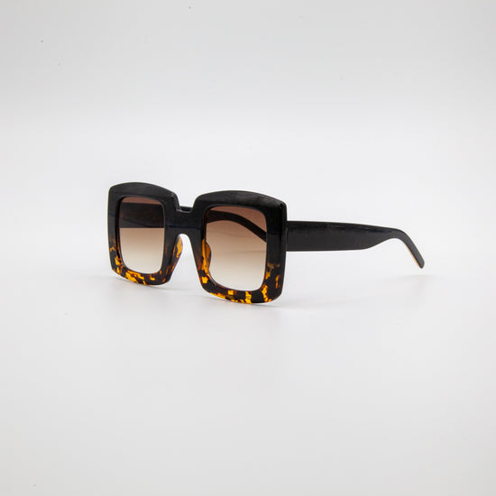 Aubrey Large Frame Sunglasses in Black Leopard