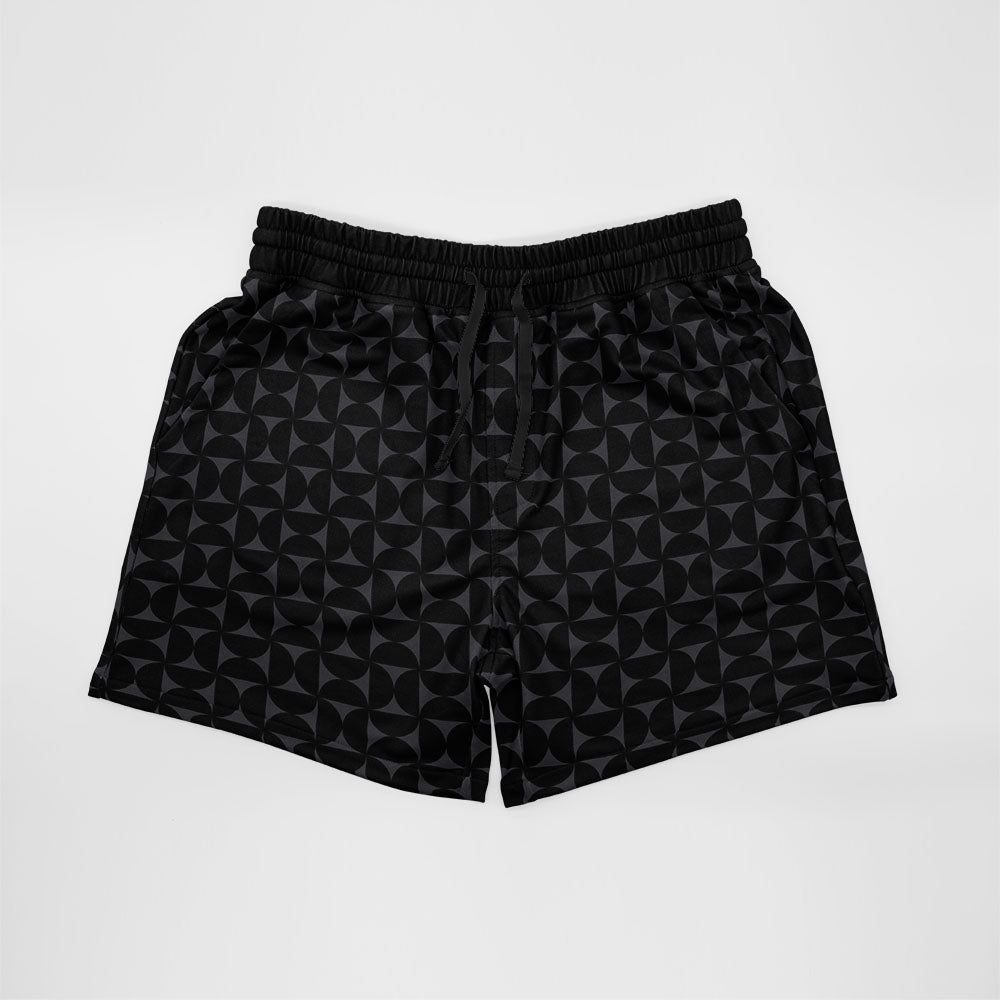 Black Contour Mid Length Shorts