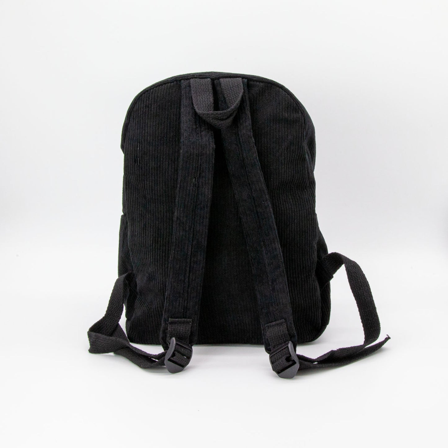 Black Corduroy Backpack Cord Mini Small Backpack for Men and Women