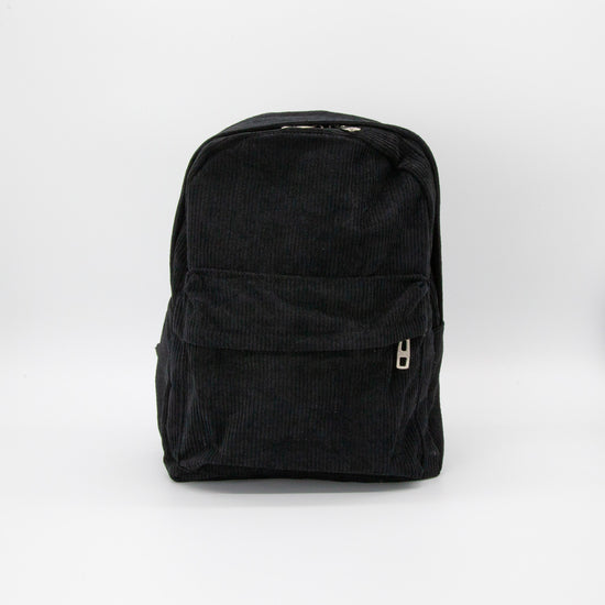 Black Corduroy Backpack
