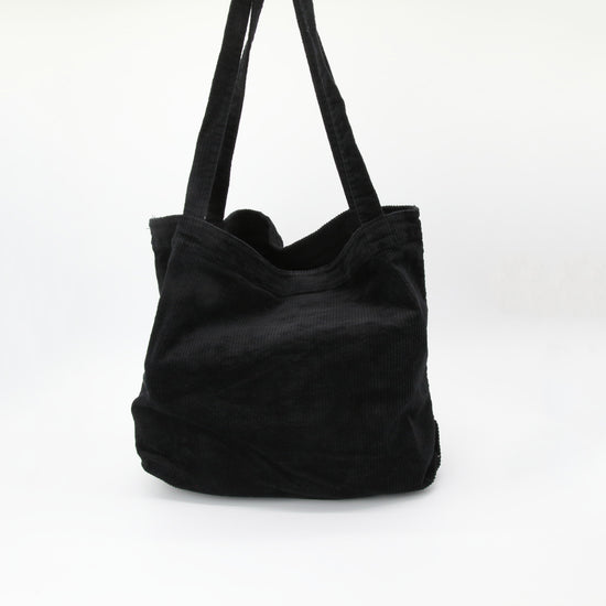 Black Corduroy Tote Bag