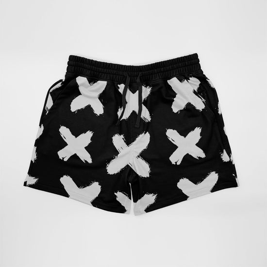 Black & White Love Mid Length Shorts