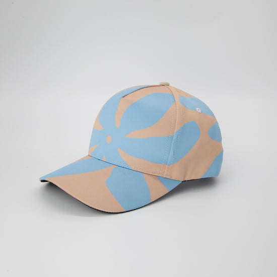 Load image into Gallery viewer, Blue &amp;amp; Brandy Abstract Flowers Snapback Cap
