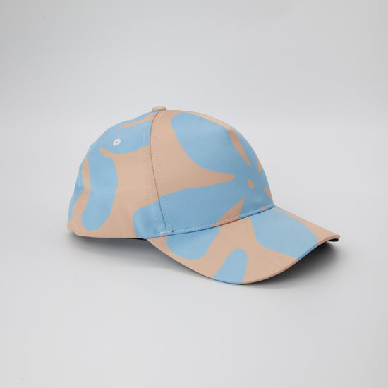 Load image into Gallery viewer, Blue &amp;amp; Brandy Abstract Flowers Snapback Cap
