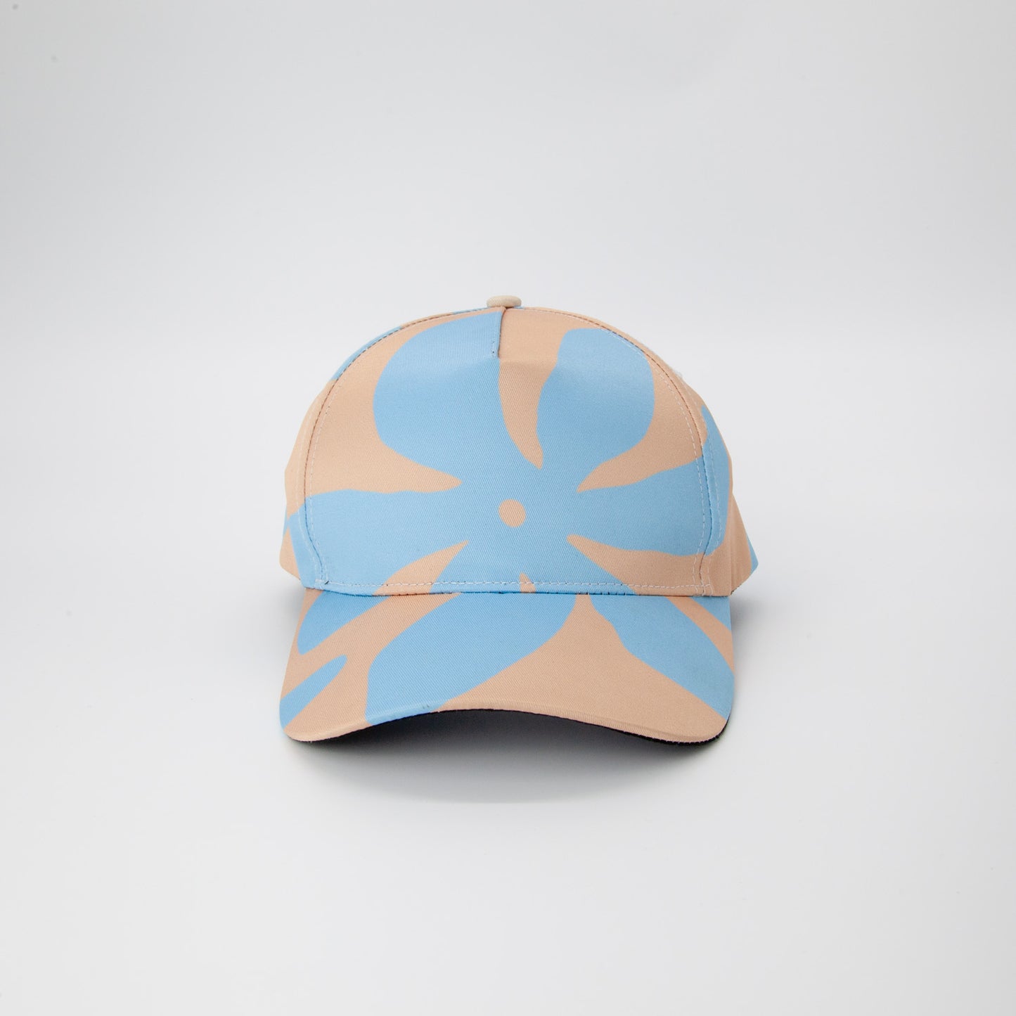 Blue & Brandy Abstract Flowers Snapback Cap