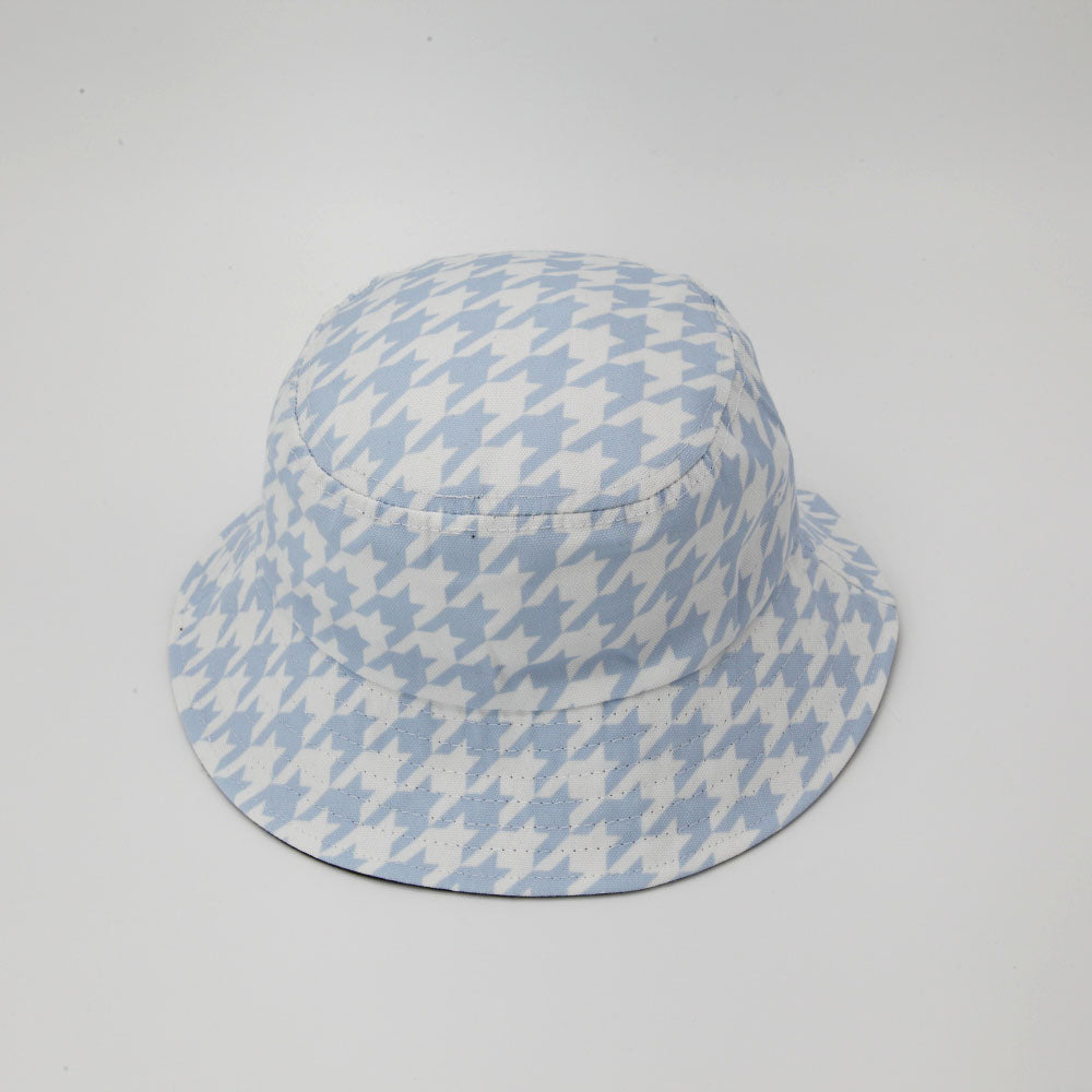Load image into Gallery viewer, Pale Blue Houndstooth Bucket Hat
