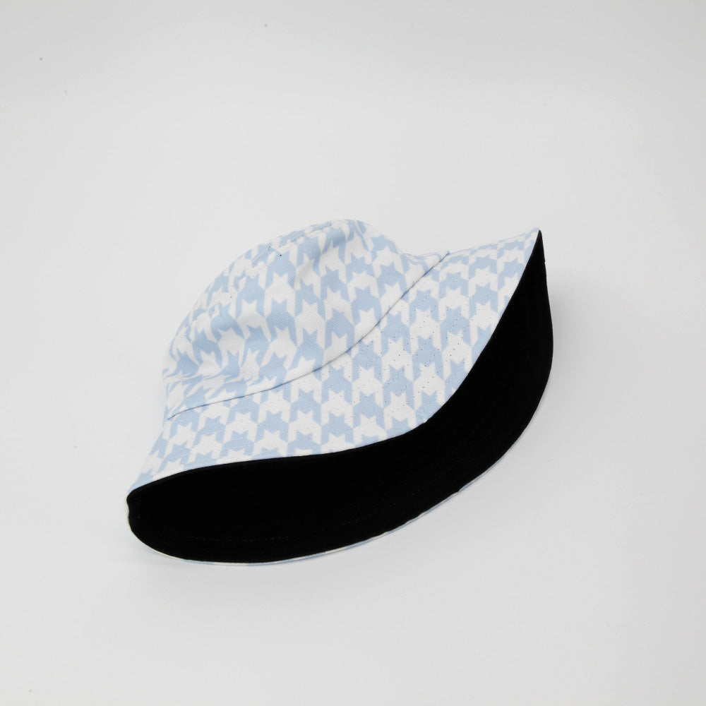 Pale Blue Houndstooth Bucket Hat