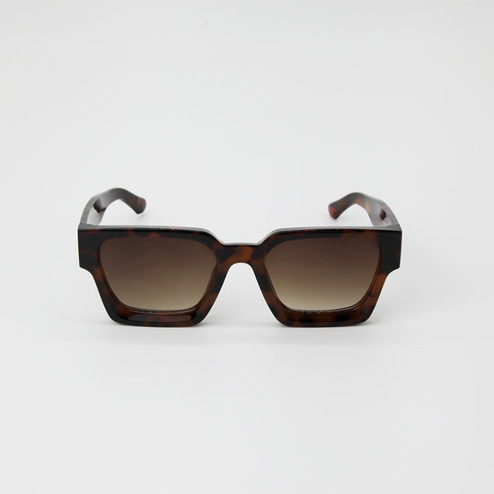 Emery Small Square Frame Sunglasses in Brown Tort