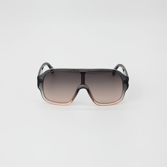 Finley Oversized Frame Oval Sunglasses in Gray Mist