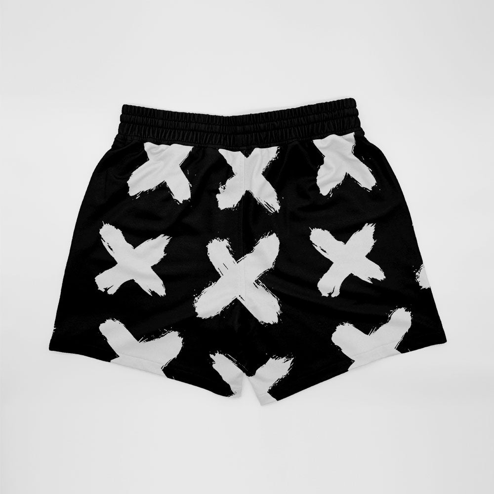 Load image into Gallery viewer, Black &amp;amp; White Love Mid Length Shorts
