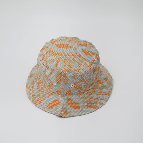 Green & Orange Snake Print Bucket Hat