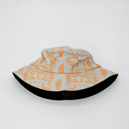 Green & Orange Snake Print Bucket Hat