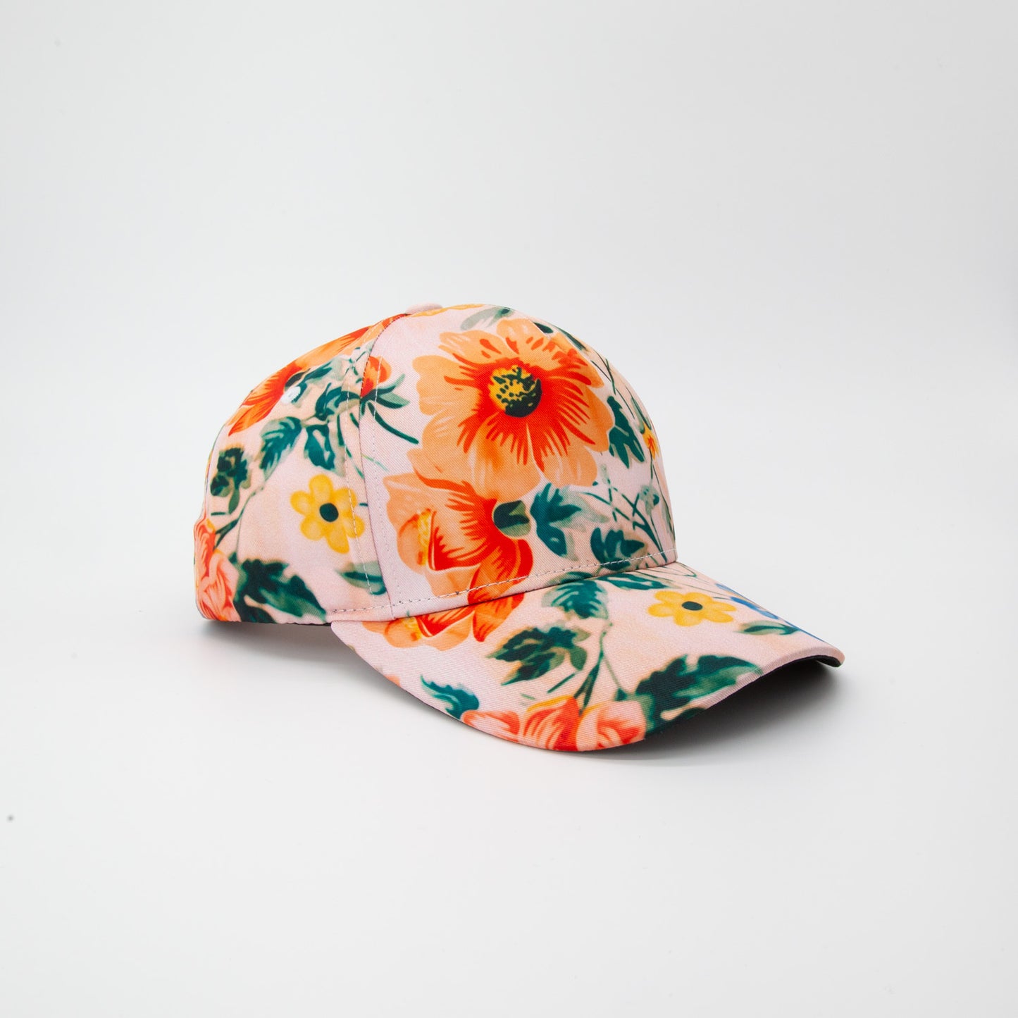Peach Flowers Snapback Cap