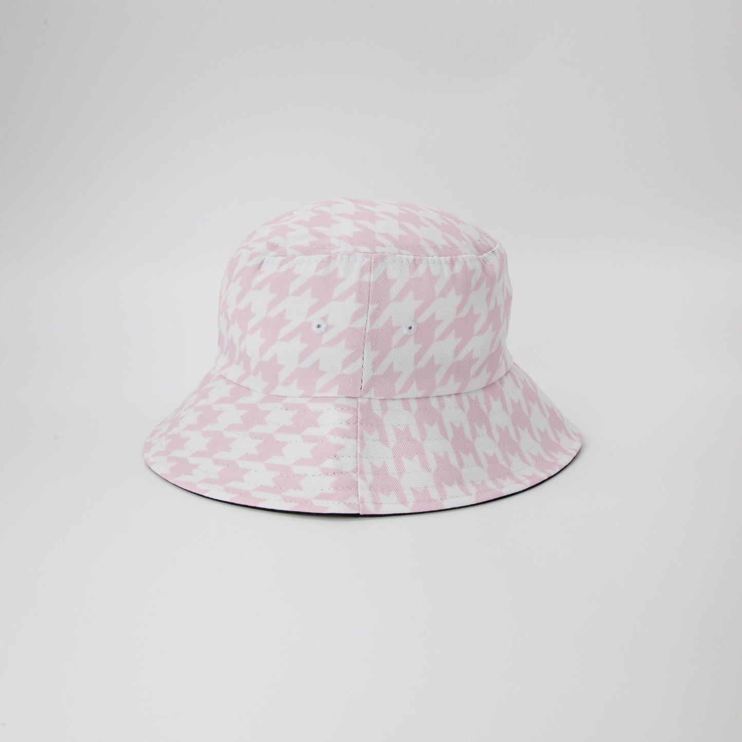 Pale Pink Large Houndstooth Bucket Hat