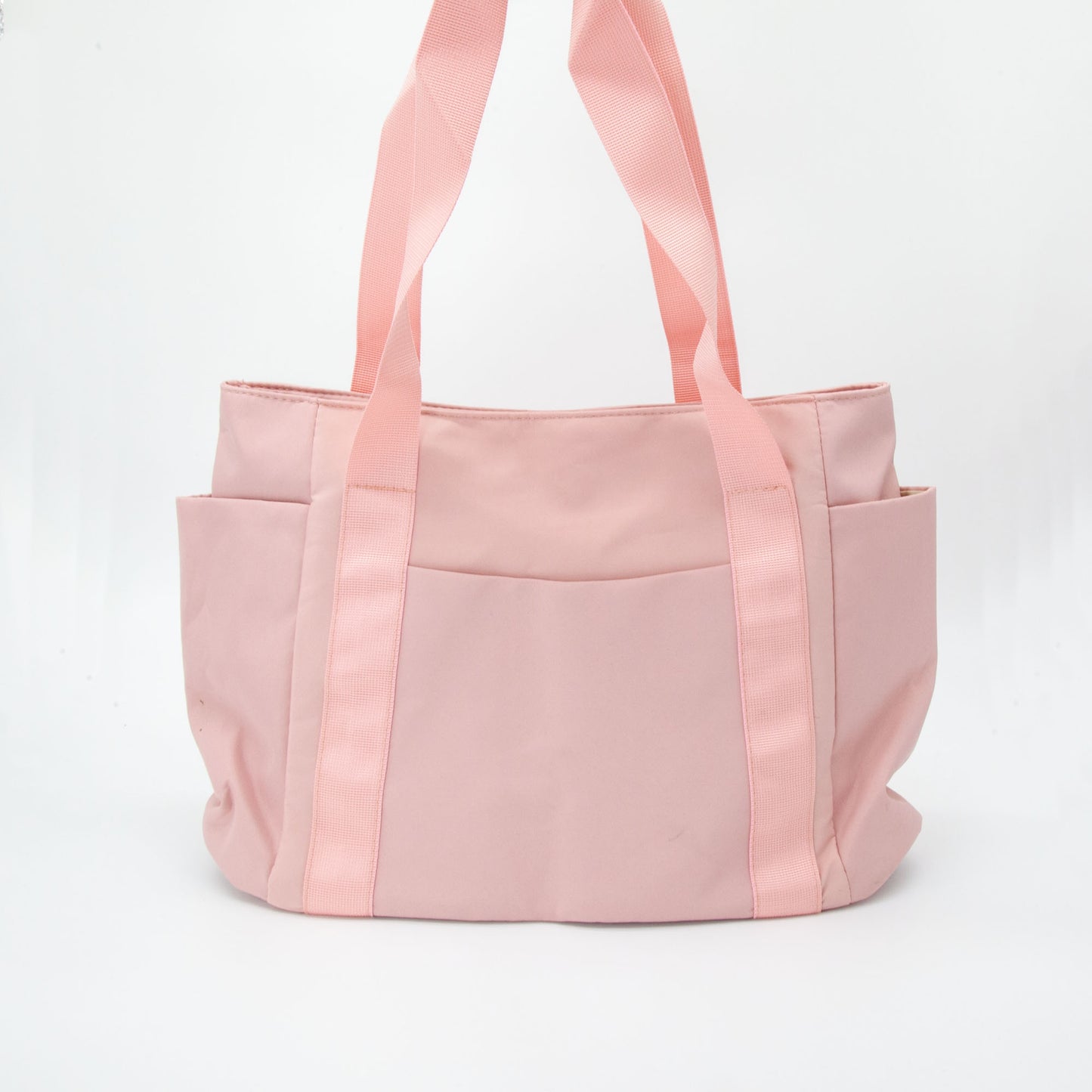 Pink Nylon Tote Bag with Multi Pockets & Zip