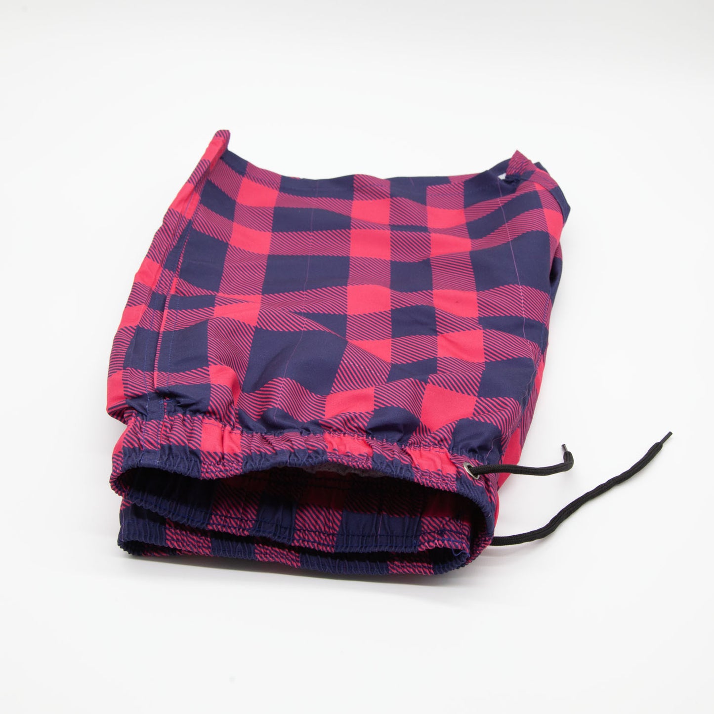 Red & Navy Tartan Swim Shorts