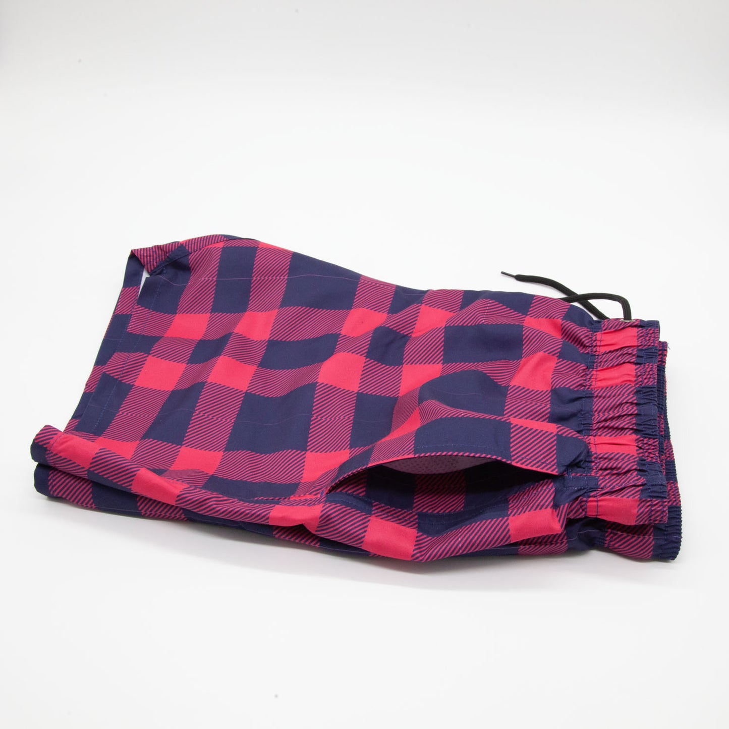 Red & Navy Tartan Swim Shorts
